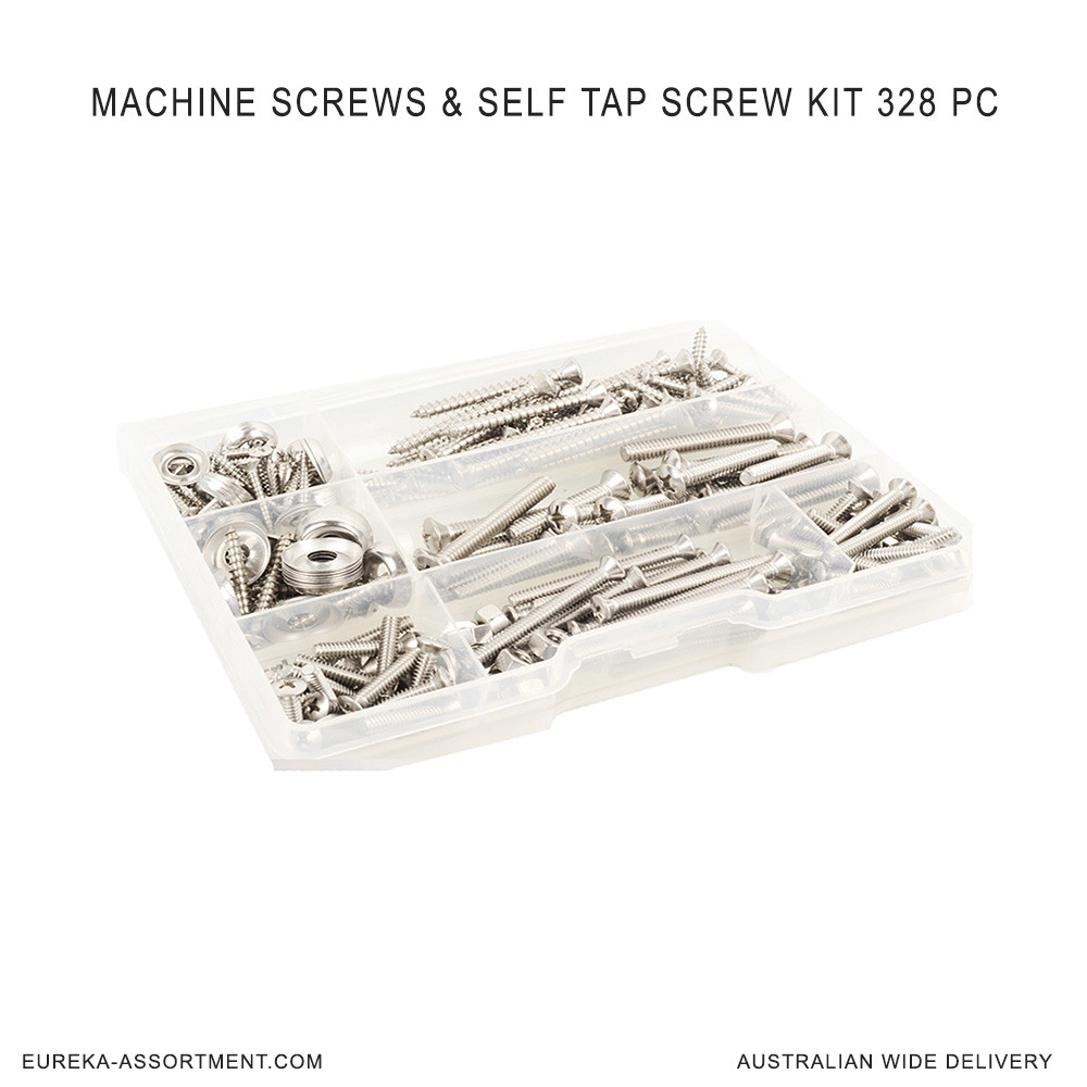 Eureka Assortment Machine Screws & Self Tap Screw Kit 328 pc