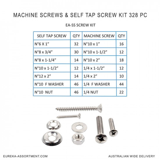 Machine Screws & Self Tap Screw Kit 328 pc