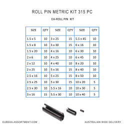 Roll Pin Metric Kit 315 pc