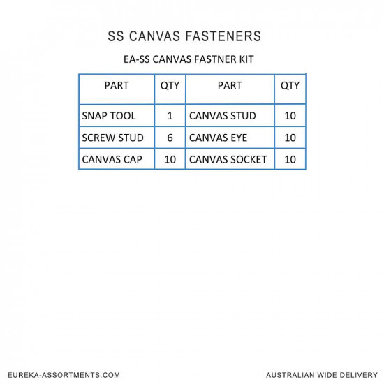 SS Canvas Fasteners 47 pc