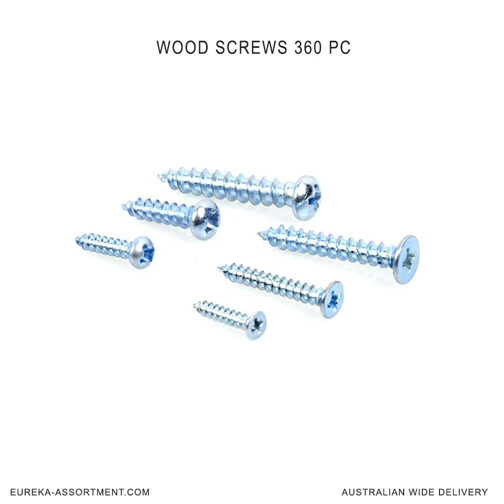 Eureka Assortment Wood Screw Kit 360 pc