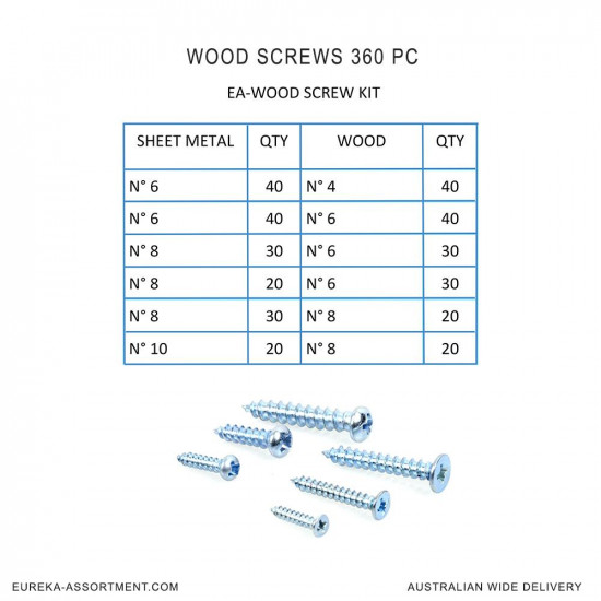 Wood Screw Kit 360 pc