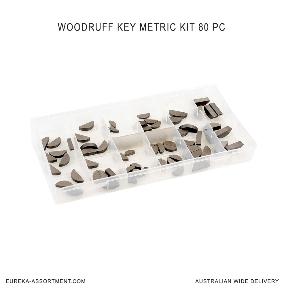 iplusmile 80pcs Woodruff Key Assortment Stainless Steel Tray Assortment Round Ended Feather Key Parallel Drive Shaft Keys Set 