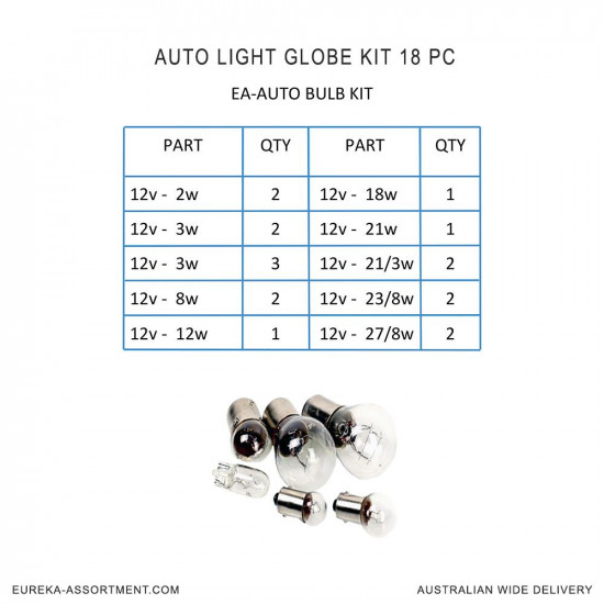 Auto Light Globe Kit 18 pc