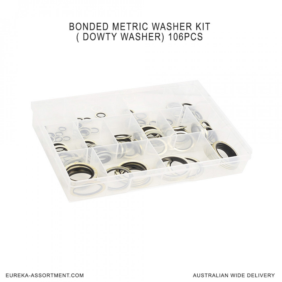 Eureka Assortments Bonded Metric 110 Pcs Washer Kit ( Dowty Washer)
