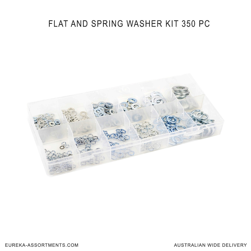 Eureka Assortments Flat And Spring Washer Kit 350 pc
