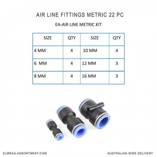 Air Line Fittings Metric 22 pc