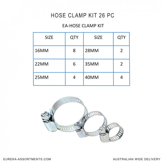 Hose Clamp Kit 26 pc