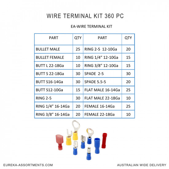 Wire Terminals Kit 360 pc