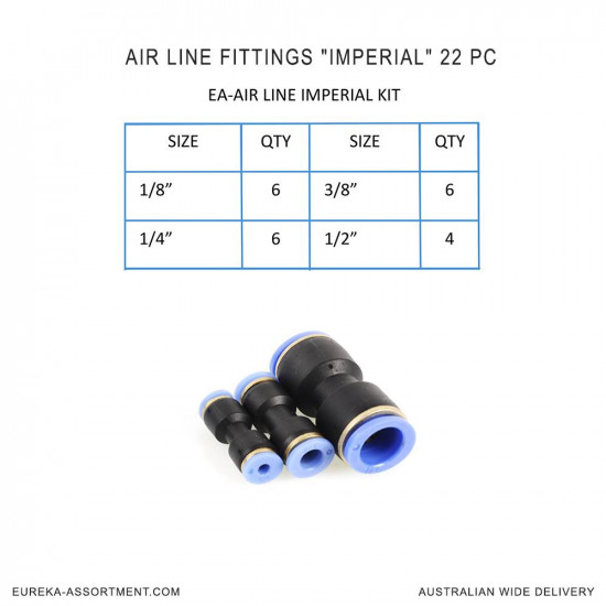Air Line Fittings Imperial 22 pc